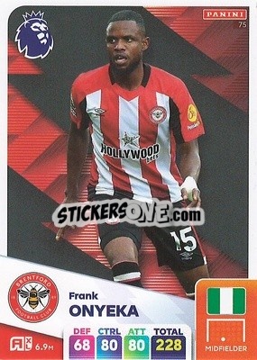 Figurina Frank Onyeka - English Premier League 2024-2025. Adrenalyn XL
 n. 75 - Panini