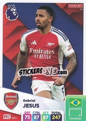 Sticker Gabriel Jesus - English Premier League 2024-2025. Adrenalyn XL
 n. 40 - Panini