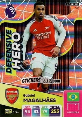 Sticker Gabriel Magalhães - English Premier League 2024-2025. Adrenalyn XL
 n. 380 - Panini