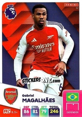 Sticker Gabriel Magalhães - English Premier League 2024-2025. Adrenalyn XL
 n. 32 - Panini