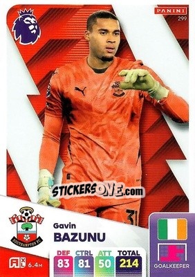 Sticker Gavin Bazunu - English Premier League 2024-2025. Adrenalyn XL
 n. 299 - Panini