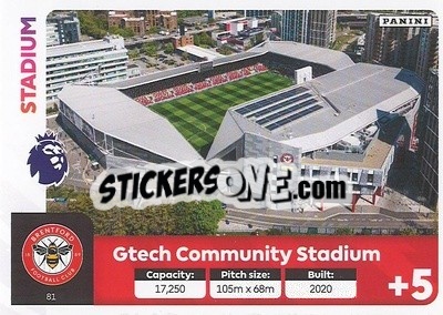 Sticker Gtech Community Stadium - English Premier League 2024-2025. Adrenalyn XL
 n. 81 - Panini