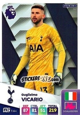 Sticker Guglielmo Vicario - English Premier League 2024-2025. Adrenalyn XL
 n. 317 - Panini