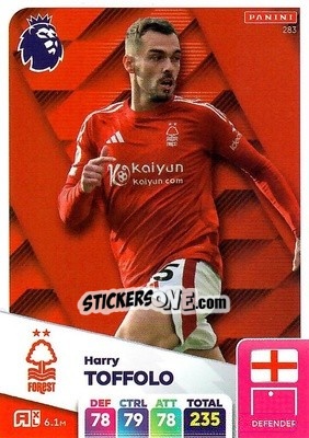Sticker Harry Toffolo - English Premier League 2024-2025. Adrenalyn XL
 n. 283 - Panini