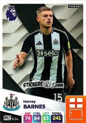 Sticker Harvey Barnes - English Premier League 2024-2025. Adrenalyn XL
 n. 271 - Panini