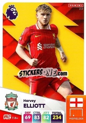 Sticker Harvey Elliott - English Premier League 2024-2025. Adrenalyn XL
 n. 219 - Panini