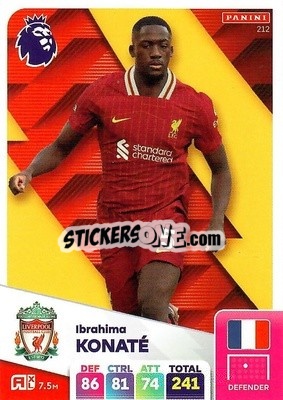 Sticker Ibrahima Konate - English Premier League 2024-2025. Adrenalyn XL
 n. 212 - Panini