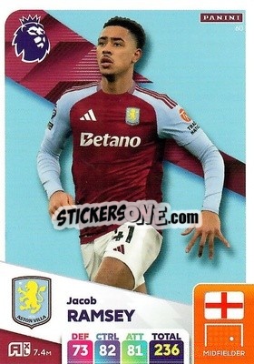 Sticker Jacob Ramsey - English Premier League 2024-2025. Adrenalyn XL
 n. 60 - Panini