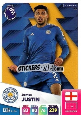 Sticker James Justin - English Premier League 2024-2025. Adrenalyn XL
 n. 192 - Panini