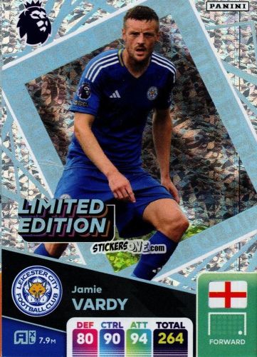 Sticker Jamie Vardy - English Premier League 2024-2025. Adrenalyn XL
 n. LE-JV - Panini