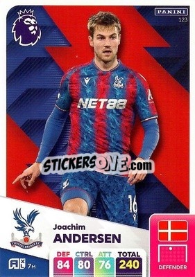 Sticker Joachim Andersen - English Premier League 2024-2025. Adrenalyn XL
 n. 123 - Panini