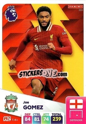 Sticker Joe Gomez - English Premier League 2024-2025. Adrenalyn XL
 n. 210 - Panini