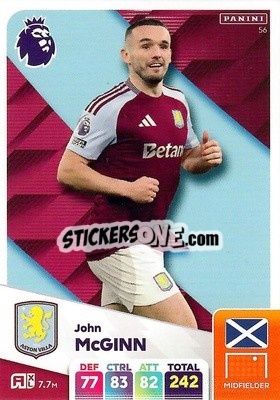 Sticker John McGinn - English Premier League 2024-2025. Adrenalyn XL
 n. 56 - Panini