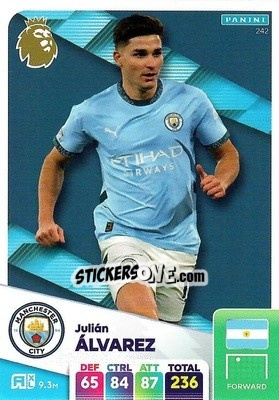 Sticker Julián Álvarez - English Premier League 2024-2025. Adrenalyn XL
 n. 242 - Panini