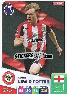 Sticker Keane Lewis-Potter - English Premier League 2024-2025. Adrenalyn XL
 n. 80 - Panini
