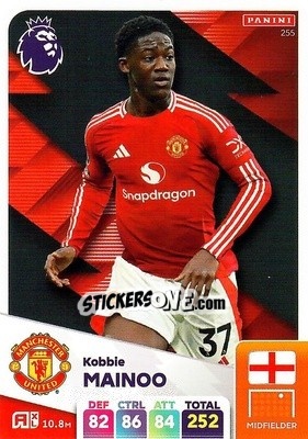 Sticker Kobbie Mainoo - English Premier League 2024-2025. Adrenalyn XL
 n. 255 - Panini
