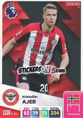 Sticker Kristoffer Ajer - English Premier League 2024-2025. Adrenalyn XL
 n. 69 - Panini