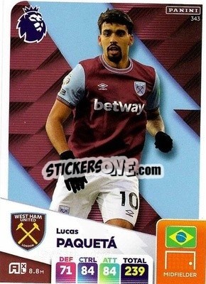 Sticker Lucas Paquetá - English Premier League 2024-2025. Adrenalyn XL
 n. 343 - Panini