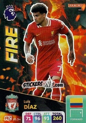 Sticker Luis Diaz - English Premier League 2024-2025. Adrenalyn XL
 n. 445 - Panini