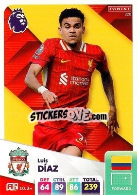 Sticker Luis Díaz - English Premier League 2024-2025. Adrenalyn XL
 n. 220 - Panini