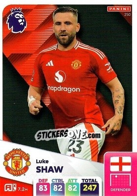 Sticker Luke Shaw - English Premier League 2024-2025. Adrenalyn XL
 n. 250 - Panini