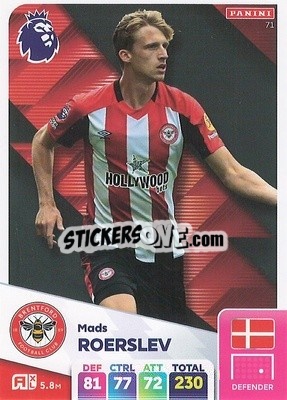 Sticker Mads Roerslev - English Premier League 2024-2025. Adrenalyn XL
 n. 71 - Panini