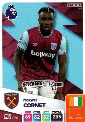 Sticker Maxwel Cornet - English Premier League 2024-2025. Adrenalyn XL
 n. 345 - Panini