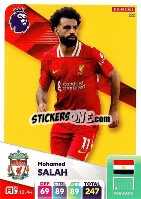 Sticker Mohamed Salah - English Premier League 2024-2025. Adrenalyn XL
 n. 222 - Panini