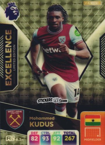 Sticker Mohammed Kudus - English Premier League 2024-2025. Adrenalyn XL
 n. EX4 - Panini