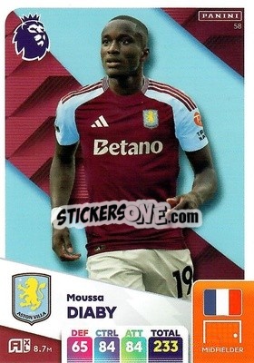 Sticker Moussa Diaby - English Premier League 2024-2025. Adrenalyn XL
 n. 58 - Panini