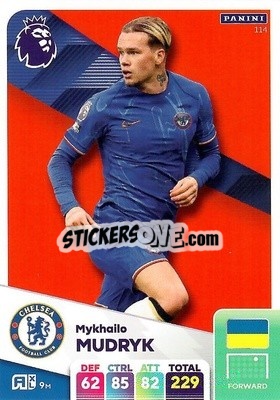 Sticker Mykhailo Mudryk - English Premier League 2024-2025. Adrenalyn XL
 n. 114 - Panini