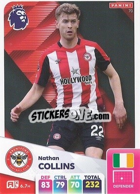 Sticker Nathan Collins - English Premier League 2024-2025. Adrenalyn XL
 n. 70 - Panini