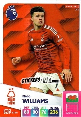 Sticker Neco Williams - English Premier League 2024-2025. Adrenalyn XL
 n. 282 - Panini
