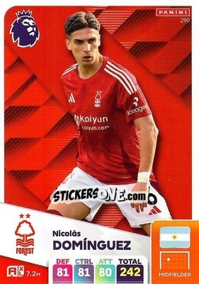 Sticker Nicolás Domínguez - English Premier League 2024-2025. Adrenalyn XL
 n. 290 - Panini
