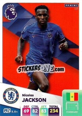 Sticker Nicolas Jackson - English Premier League 2024-2025. Adrenalyn XL
 n. 115 - Panini