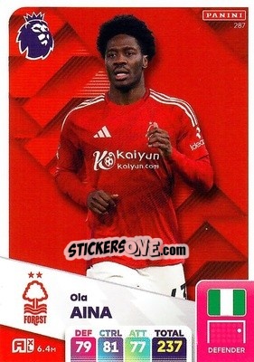Sticker Ola Aina - English Premier League 2024-2025. Adrenalyn XL
 n. 287 - Panini