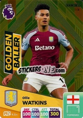 Sticker Ollie Watkins - English Premier League 2024-2025. Adrenalyn XL
 n. 2 - Panini
