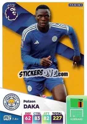 Sticker Patson Daka - English Premier League 2024-2025. Adrenalyn XL
 n. 204 - Panini