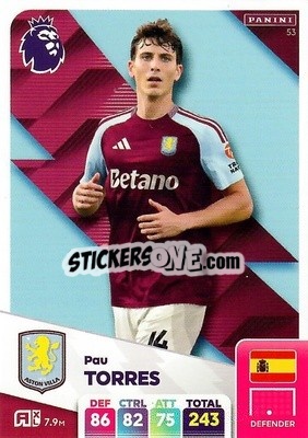 Sticker Pau Torres - English Premier League 2024-2025. Adrenalyn XL
 n. 53 - Panini