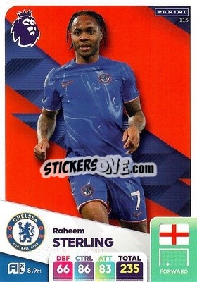 Sticker Raheem Sterling - English Premier League 2024-2025. Adrenalyn XL
 n. 113 - Panini