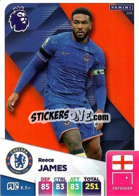 Sticker Reece James - English Premier League 2024-2025. Adrenalyn XL
 n. 106 - Panini