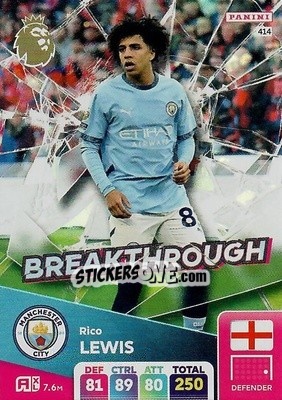 Sticker Rico Lewis - English Premier League 2024-2025. Adrenalyn XL
 n. 414 - Panini