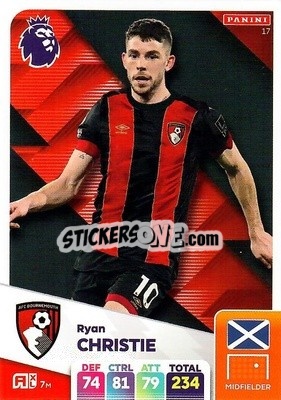 Sticker Ryan Christie - English Premier League 2024-2025. Adrenalyn XL
 n. 17 - Panini