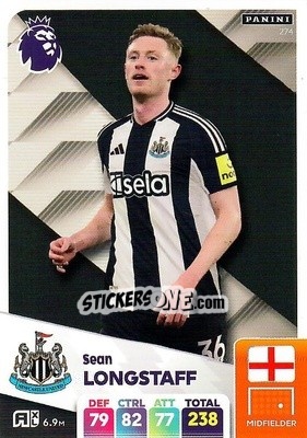 Sticker Sean Longstaff - English Premier League 2024-2025. Adrenalyn XL
 n. 274 - Panini