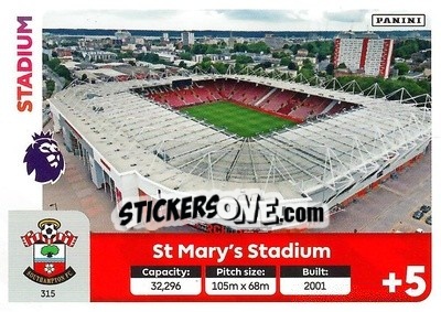 Sticker St Mary's Stadium - English Premier League 2024-2025. Adrenalyn XL
 n. 315 - Panini