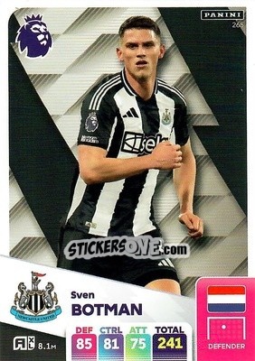 Sticker Sven Botman - English Premier League 2024-2025. Adrenalyn XL
 n. 265 - Panini