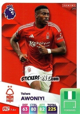 Sticker Taiwo Awoniyi - English Premier League 2024-2025. Adrenalyn XL
 n. 293 - Panini