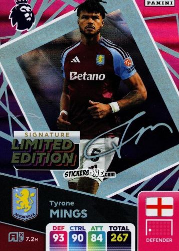 Sticker Tyrone Mings - English Premier League 2024-2025. Adrenalyn XL
 n. LEPS-TM - Panini