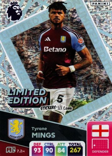 Sticker Tyrone Mings - English Premier League 2024-2025. Adrenalyn XL
 n. LE-TM - Panini