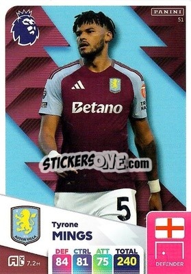 Sticker Tyrone Mings - English Premier League 2024-2025. Adrenalyn XL
 n. 51 - Panini